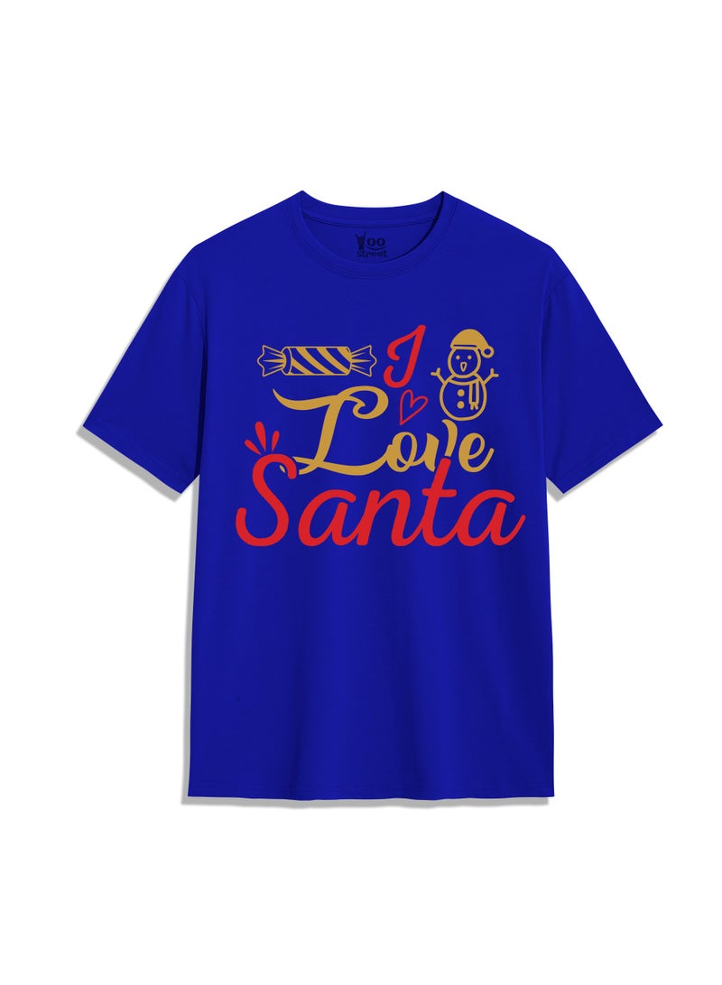 Yoo Street I LOVE SANTA  FESTIVE HOLIDAY T-SHIRT FOR CHRISTMAS CELEBRATIONS