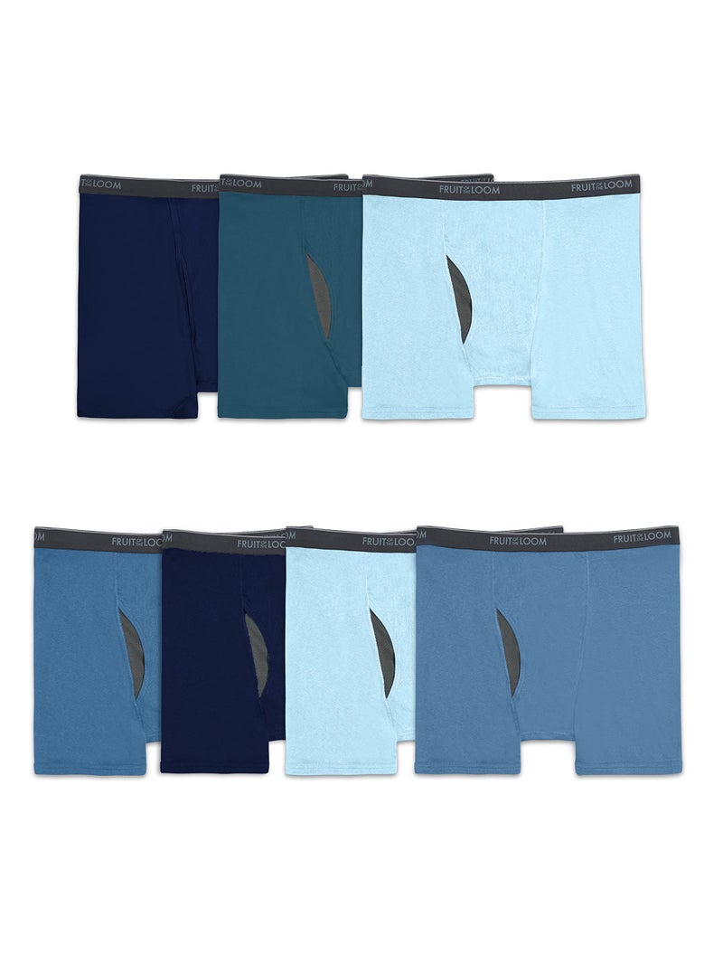 Fruit of the Loom mens Coolzone (Assorted Colors) Boxer Briefs, Big Man - 7 Pack Assorted Blue, 4X-Large US - Image 1