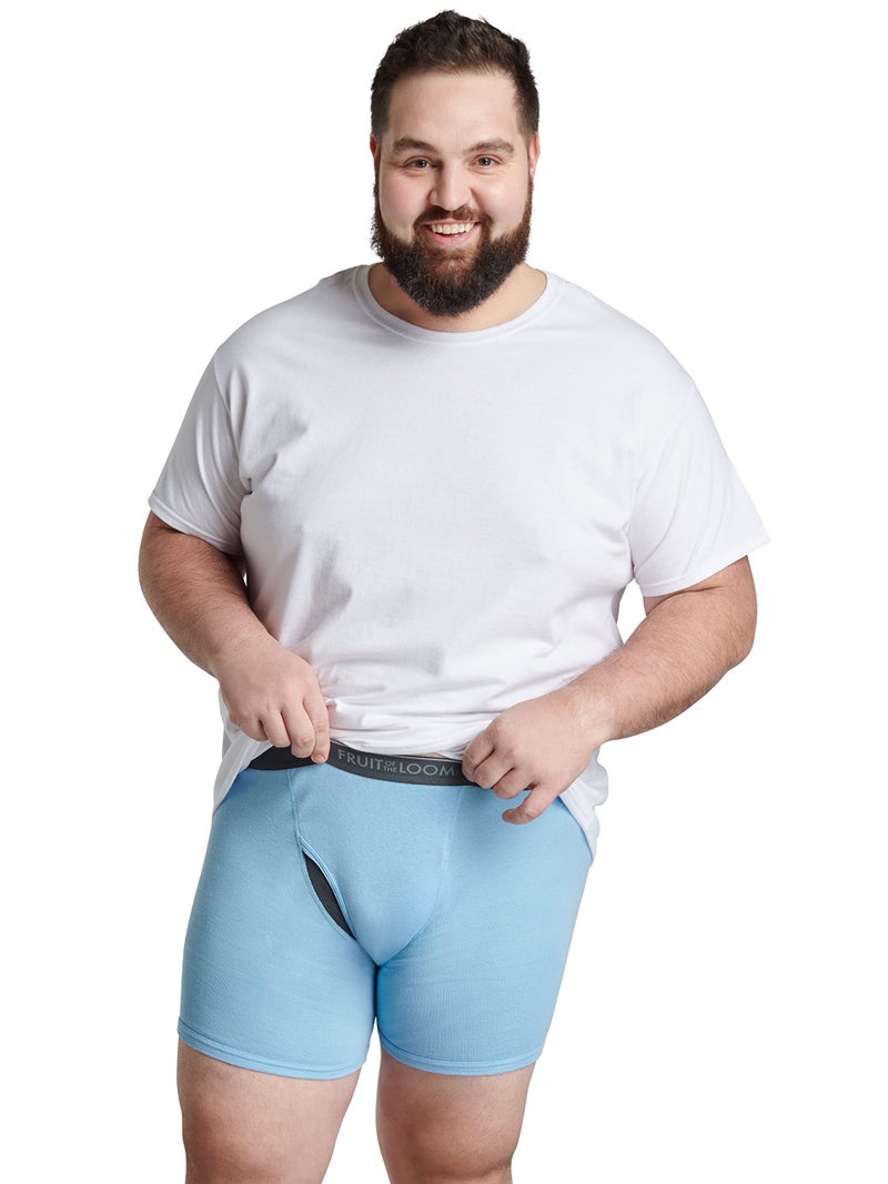 Fruit of the Loom mens Coolzone (Assorted Colors) Boxer Briefs, Big Man - 7 Pack Assorted Blue, 4X-Large US - Image 4