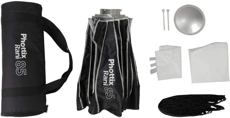 Phottix Rani 85 Folding Beauty Dish (85Cm, 33", Silver, 16-Rod) - Image 2