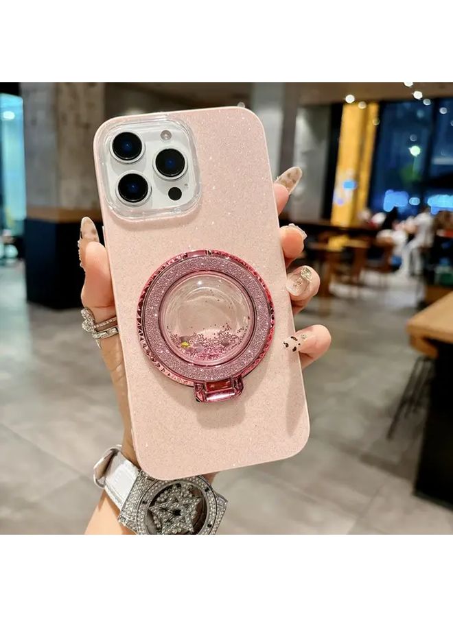 Green Quicksand Bag Holder Protective Case For iPhone 15 Full Coverage Anti Drop Glitter Cover - Image 1