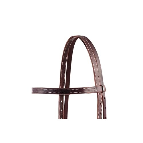 Weaver Leather Latigo Leather Browband Headstall,Burgundy - Image 3