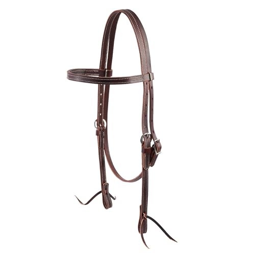 Weaver Leather Latigo Leather Browband Headstall,Burgundy - Image 4