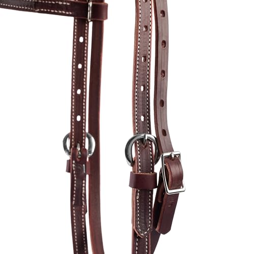 Weaver Leather Latigo Leather Browband Headstall,Burgundy - Image 5