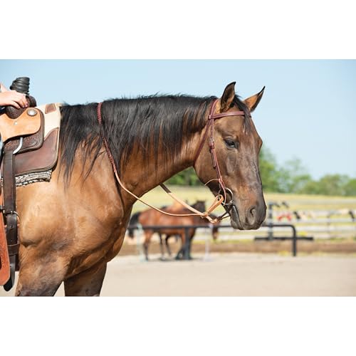 Weaver Leather Latigo Leather Browband Headstall,Burgundy - Image 2
