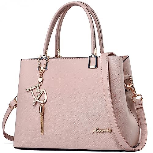 ToLFE Womens Purses and Handbags Shoulder Bags Ladies Designer Top Handle Satchel Tote Bag (Dark Pink) - Image 1
