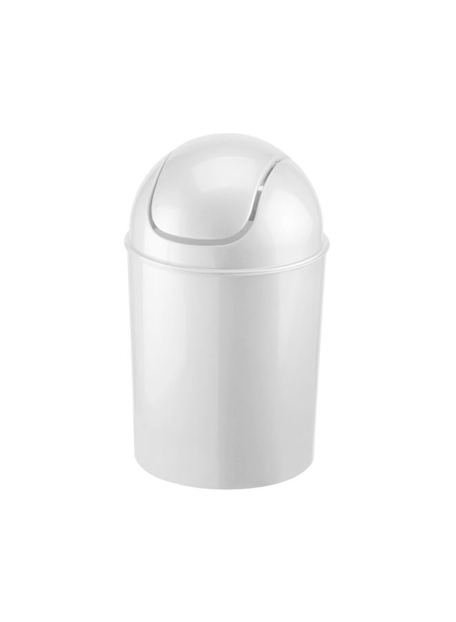 UMBRA 1.25 Gallon Mini Waste Can with Removable Swing-Top Lid - Small Garbage Bin for Kitchen, Bathroom, Bedroom, Office - Compact Trash Can Fit Under Tables & Counters - White - Image 1