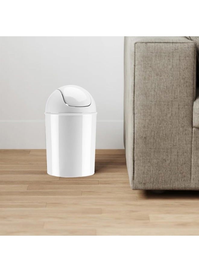 UMBRA 1.25 Gallon Mini Waste Can with Removable Swing-Top Lid - Small Garbage Bin for Kitchen, Bathroom, Bedroom, Office - Compact Trash Can Fit Under Tables & Counters - White - Image 5