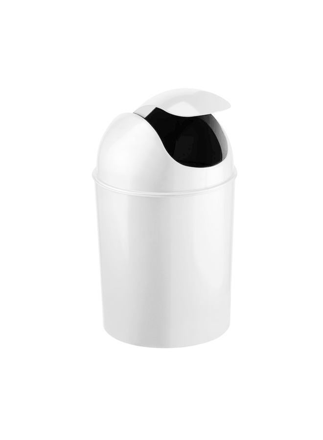 UMBRA 1.25 Gallon Mini Waste Can with Removable Swing-Top Lid - Small Garbage Bin for Kitchen, Bathroom, Bedroom, Office - Compact Trash Can Fit Under Tables & Counters - White - Image 2