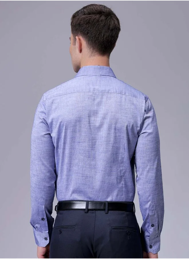 The Indian Garage Co Men Slim Fit Solid Full Sleeves Cutaway Collar Formal Shirt