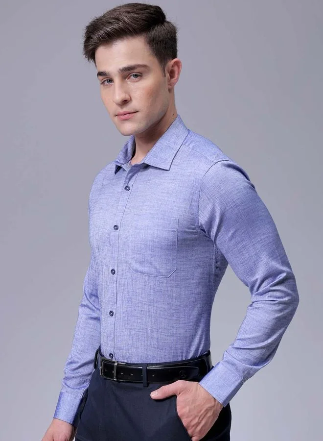The Indian Garage Co Men Slim Fit Solid Full Sleeves Cutaway Collar Formal Shirt