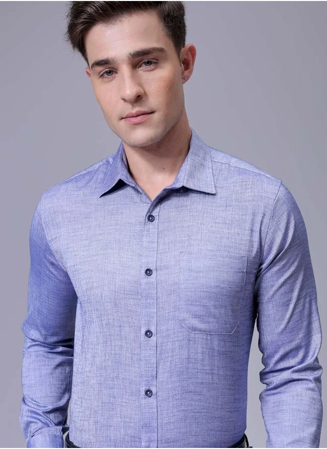 The Indian Garage Co Men Slim Fit Solid Full Sleeves Cutaway Collar Formal Shirt