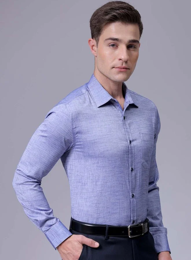 The Indian Garage Co Men Slim Fit Solid Full Sleeves Cutaway Collar Formal Shirt