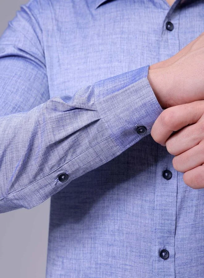 The Indian Garage Co Men Slim Fit Solid Full Sleeves Cutaway Collar Formal Shirt