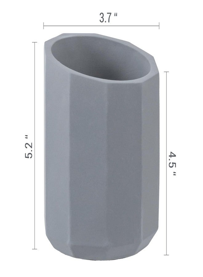 MyGift Pen Holder Pencil Holder For Desk Desktop Pen Cup Holder Gray Concrete 3.5 Inch Round Modern Office Desk Organizer - Image 5