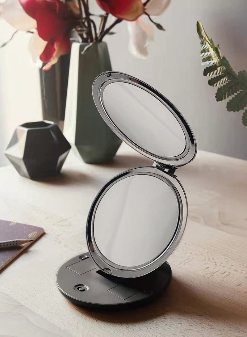 Y&D Compact Makeup Mirror, 1x/10x Magnifying Travel Mirror Round Pocket Handheld Portable Wallet Folding Beauty - Image 4