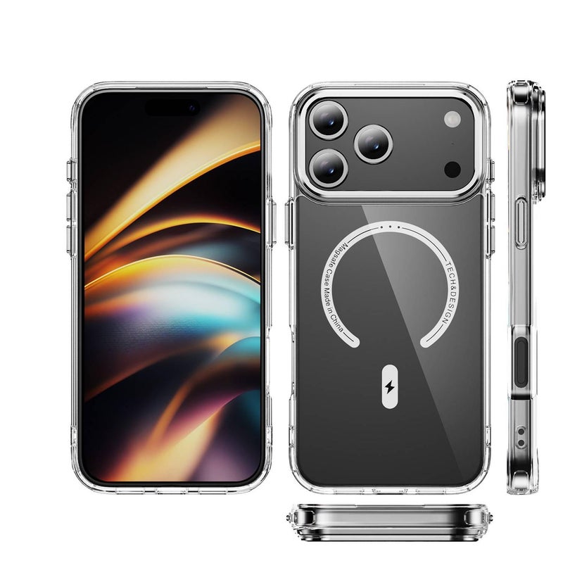 PC MagSafe Case for iPhone 13 with Strong Magnetic and Drop Protection plus Shockproof plus Kickstand plus Scratch Resistant in Translucent White - Veloris - Image 1