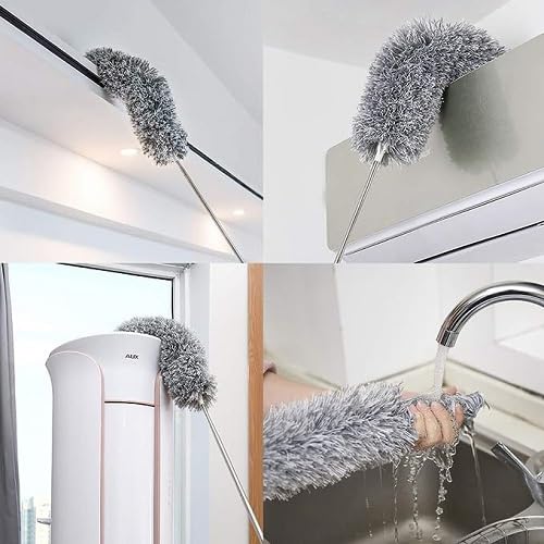 ZUNBELLA Home Cleaning Products Microfiber Duster Fan Cleaning mop with Long Rod Microfiber Duster for Home Cleaning House Cleaning Products Wall Cleaning mop with Long Handle 569321 - Image 2