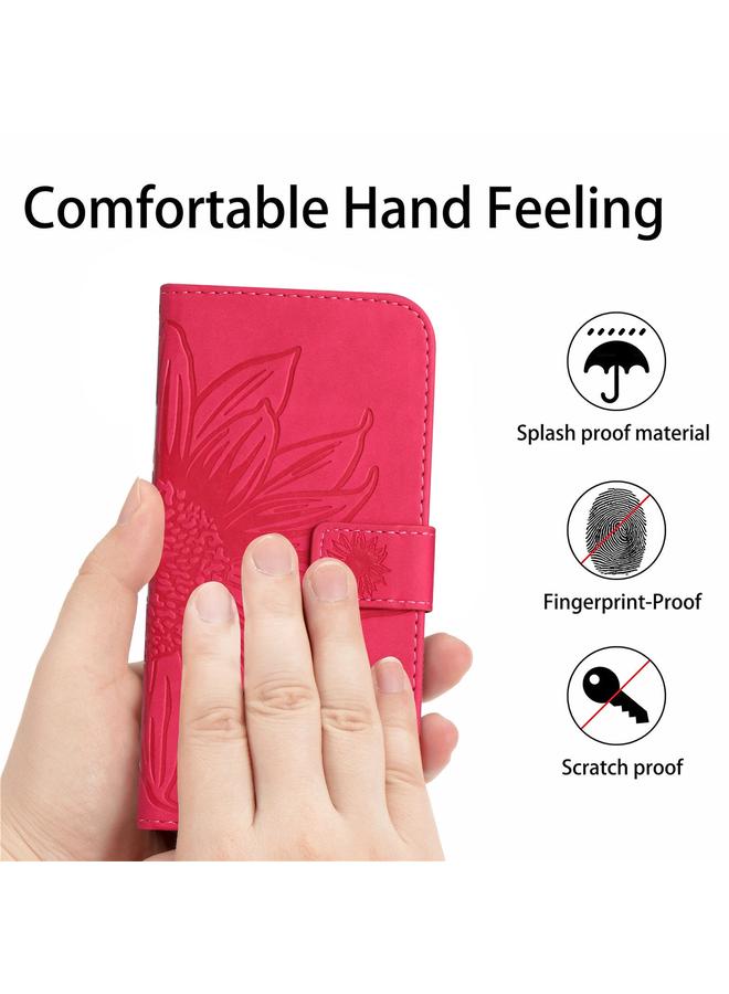 S-TOP Case For Infinix Hot 12i Skin Feel Sun Flower Pattern Flip Leather Phone Case with Lanyard - Image 4