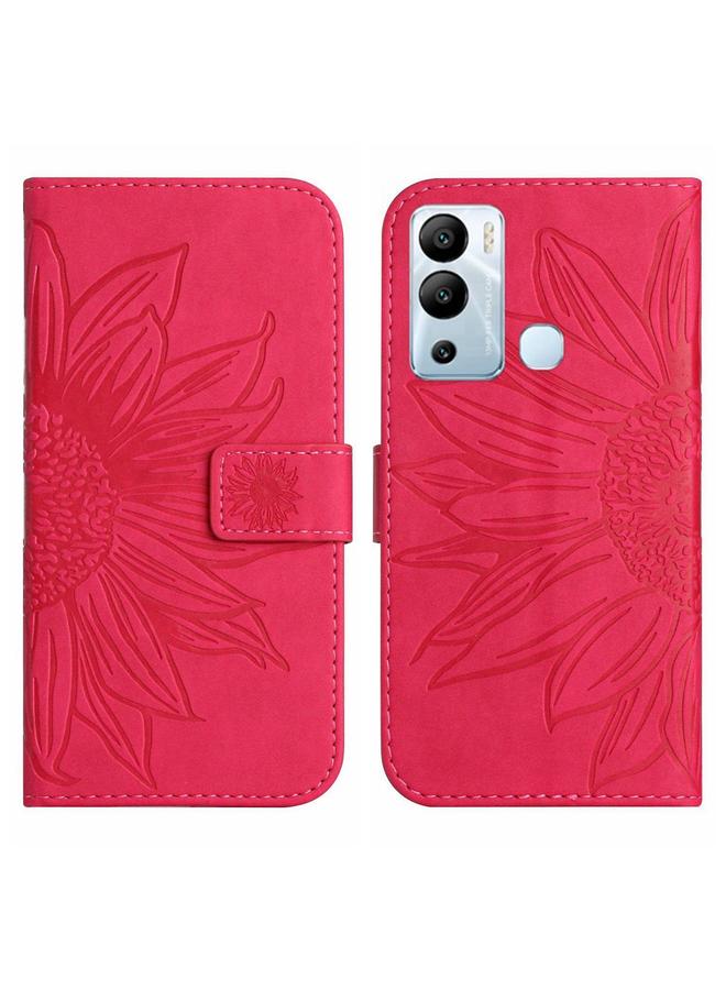 S-TOP Case For Infinix Hot 12i Skin Feel Sun Flower Pattern Flip Leather Phone Case with Lanyard - Image 2