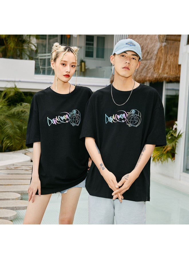 EPTISON تي شيرت قطن للرجال بحجم واسع للأزواج صيفي قمة متعددة الاستخدامات للنساء - Image 3