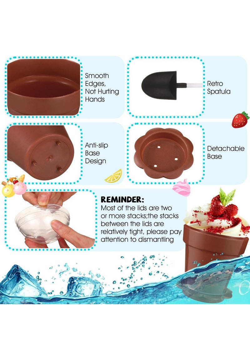 Excefore Flowerpot Dessert Cup Plastic Cake Cups, Dessert Cups with Dome Lids, Flowerpot Shaped Mousse Cake Cups, DIY Dessert Crunch Cup, Portable Cereal Cup (50 Pcs) - Image 4