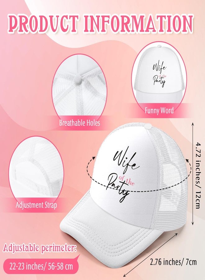 JaGely 10 Pack Funny Bachelorette Hats for Women,1 Pcs Wife of The Party Bride Hat 9 Pcs Team Bride Tribe Baseball Cap Adjustable Pink White for Bachelorette Party Decoration Accessories Favors - Image 2