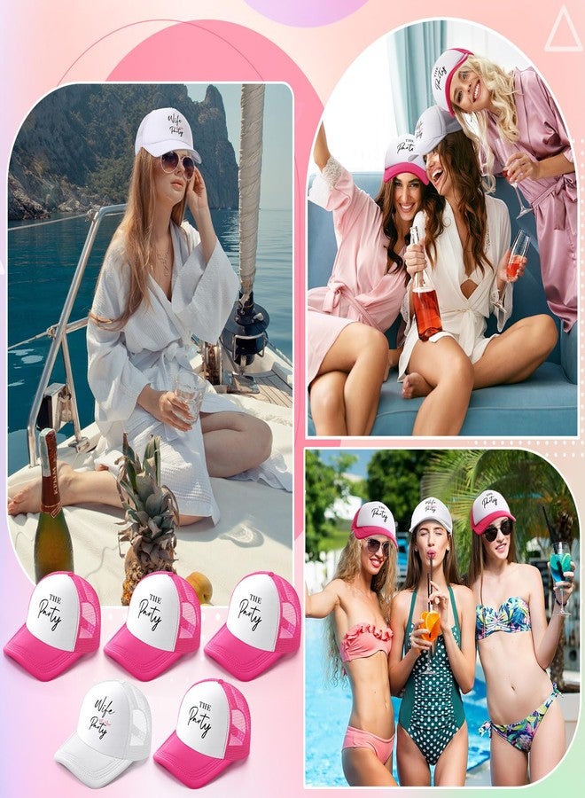 JaGely 10 Pack Funny Bachelorette Hats for Women,1 Pcs Wife of The Party Bride Hat 9 Pcs Team Bride Tribe Baseball Cap Adjustable Pink White for Bachelorette Party Decoration Accessories Favors - Image 4