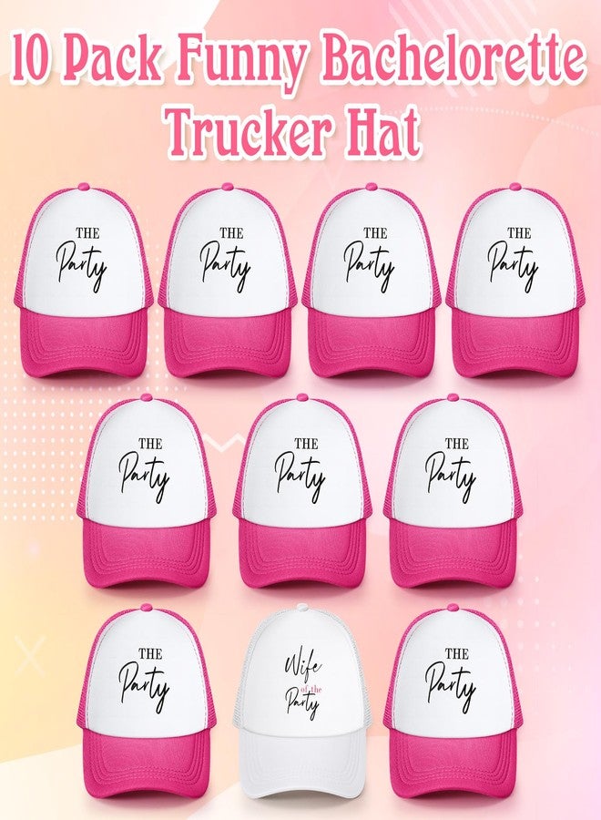 JaGely 10 Pack Funny Bachelorette Hats for Women,1 Pcs Wife of The Party Bride Hat 9 Pcs Team Bride Tribe Baseball Cap Adjustable Pink White for Bachelorette Party Decoration Accessories Favors - Image 3