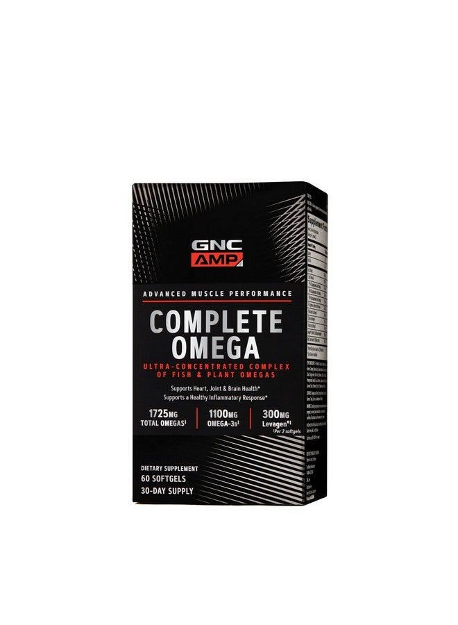 GNC Amp Complete Omega 60 Softgels Supports Heart Joint And Brain Health - Image 1