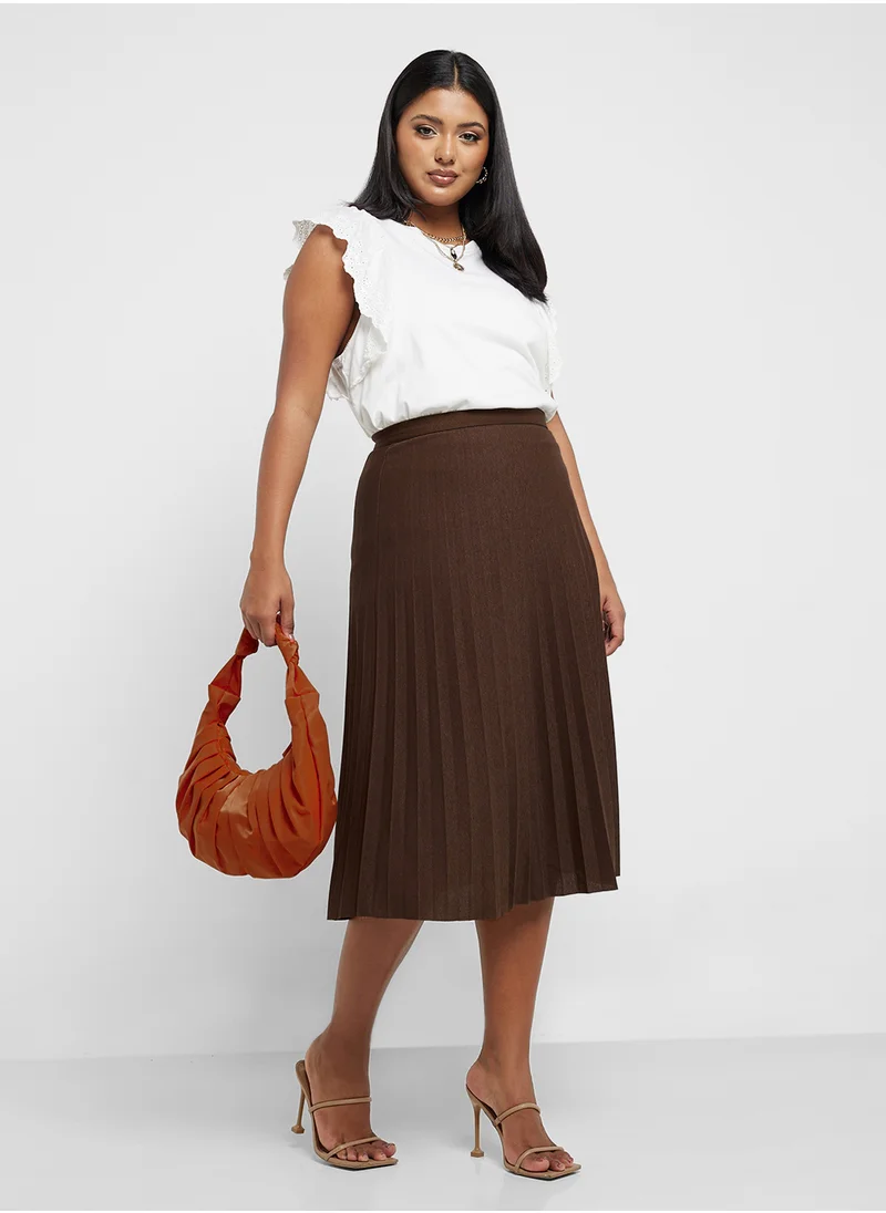 Ginger Plus Pleated Maxi Skirt