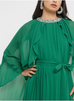 Khizana Cape Sleeved Pleated Dress  - Image 3