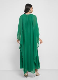Khizana Cape Sleeved Pleated Dress  - Image 2