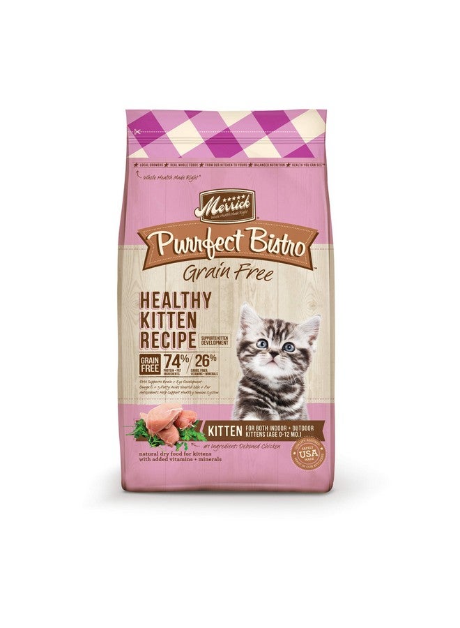 ميريك طعام القطط الجاف الطبيعي الخالي من الحبوب الفاخر من Purrfect Bistro للقطط الصغيرة، وصفة طعام صحية للقطط الصغيرة - كيس 7 رطل - Image 1