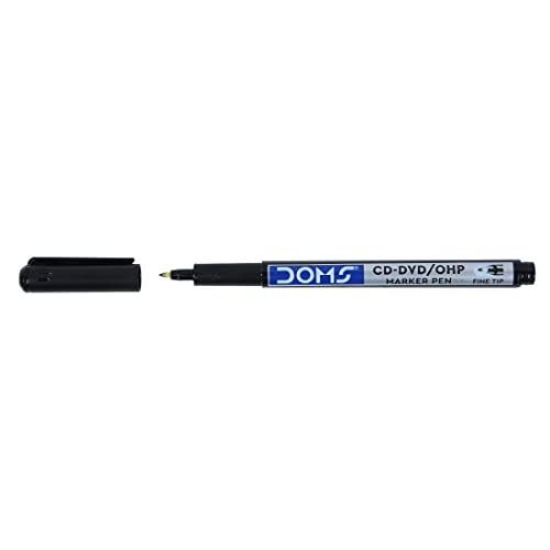 Doms CD-DVD/OHP Pens | Fine Tip Japanese Tip For Clear Marking | Marks On Most Surfaces | Unique Self Hydrating System | Black Ink, Pack of 10 - Image 2
