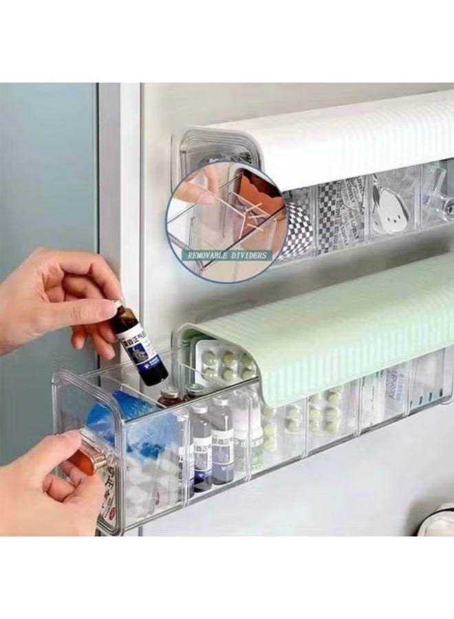 KITCHENOO Dratal Acrylic 6 Cells Underwear Box Wall Mounted Underwear Organizer Divided Dresser Organizer Clear Window Socks For Dorm Multicolour  - Image 2