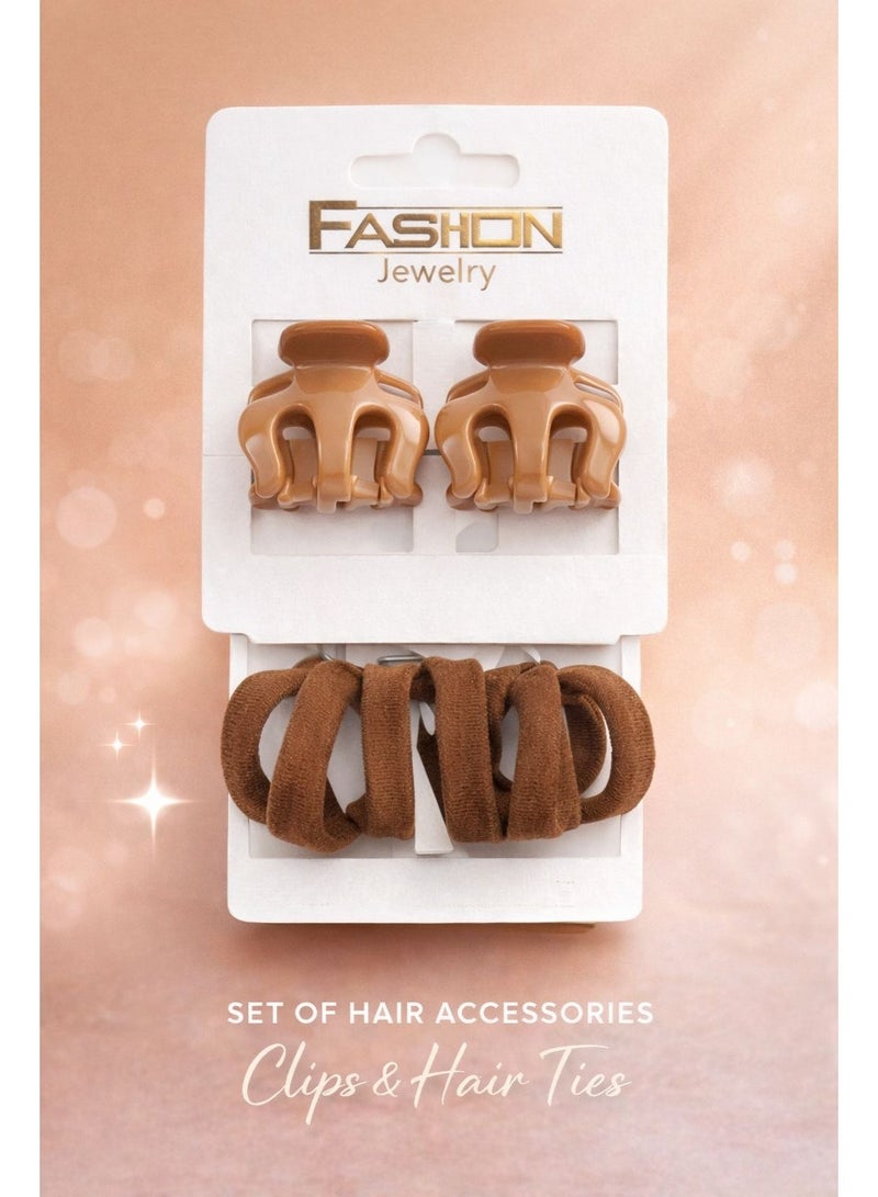 مجموعة إكسسوارات شعر أنيقة للنساء – مشابك تثبيت قوية ومطاطات شعر ناعمة، ألوان حيادية، أناقة يومية - Image 4