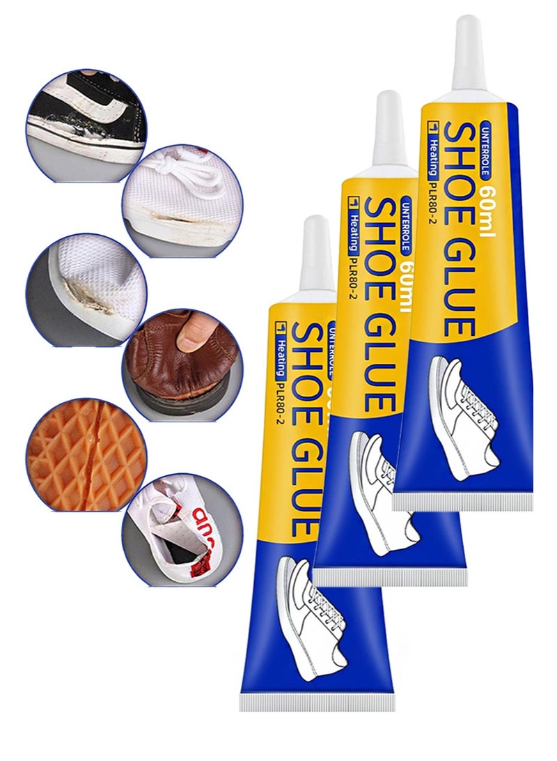 Aikanbo 3pcs Shoe Glue Strong, Shoe Glue Sole Repair, Slow-Drying Transparent Shoe Repair Glue, Waterproof, Non-Hardening Glue for Shoes, Sole And Upper Repair Glue, Shoes Glue for Repairing Shoes, Boots, Leather（50g+50g+50g） - Image 1