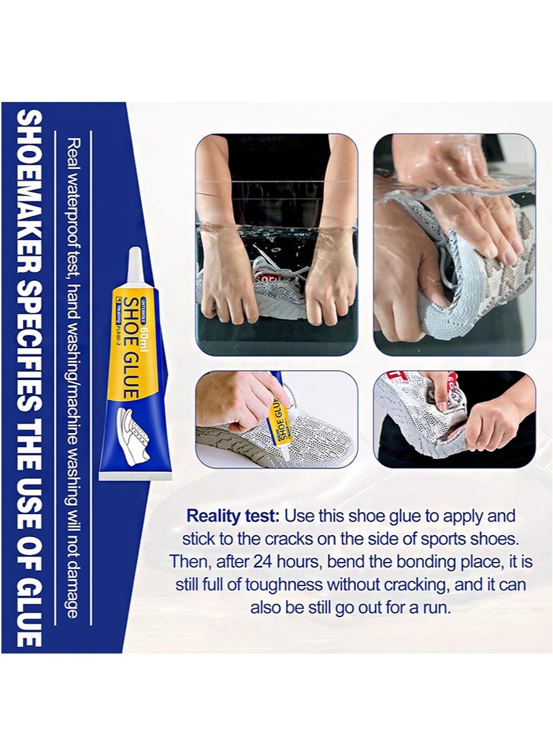 Aikanbo 3pcs Shoe Glue Strong, Shoe Glue Sole Repair, Slow-Drying Transparent Shoe Repair Glue, Waterproof, Non-Hardening Glue for Shoes, Sole And Upper Repair Glue, Shoes Glue for Repairing Shoes, Boots, Leather（50g+50g+50g） - Image 3