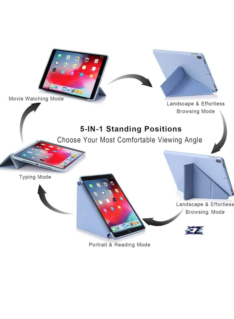 ELTRAZONE iPad 10.2 Inch Case – Compatible with iPad 9th Generation 2021, iPad 8th Generation 2020 & iPad 7th Generation 2019 – 5-in-1 Viewing Angles, Auto Wake/Sleep, Soft Back Cover, Lavender Grey - Image 2