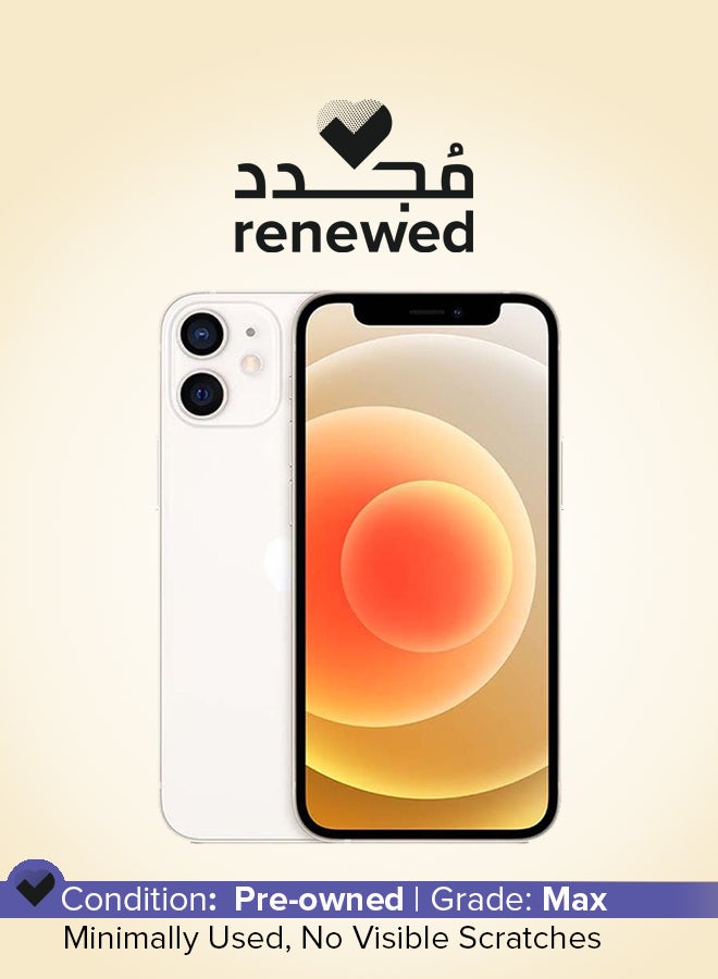 ابل  مجدد - آيفون 12 ميني 128 جيجابايت أبيض 5G مع فيس تايم - النسخة الدولية - Image 1