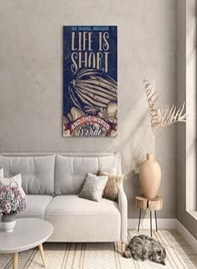 Home Gallery Life is short and the world is wide poster Printed canvas wall art 90x60 