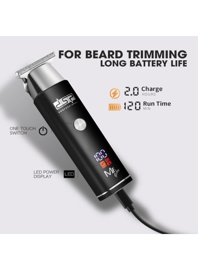 DSP Professional Men’s Hair Trimmer & Beard Shaver – Cordless T-Blade Grooming Clipper with LCD Display & USB Charging Kit - Image 4