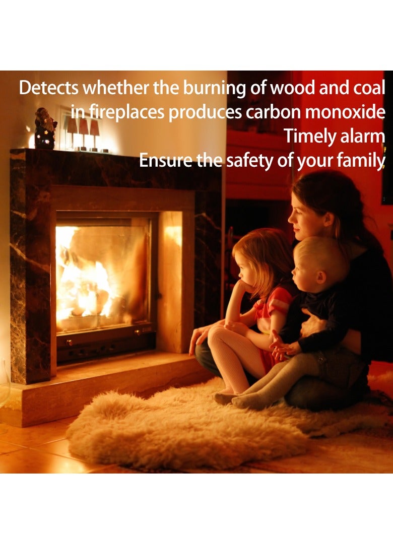 Carbon Monoxide Detector, Digital Display Air Detection Alerting Alarm, Long Lasting Photoelectric Sensor CO Siren, Home Safety Battery Operated Alarm For Home Office, (1pc, White) - Image 5