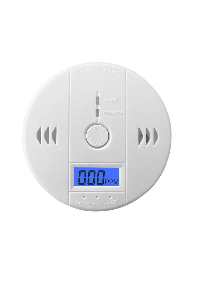 Carbon Monoxide Detector, Digital Display Air Detection Alerting Alarm, Long Lasting Photoelectric Sensor CO Siren, Home Safety Battery Operated Alarm For Home Office, (1pc, White) - Image 1