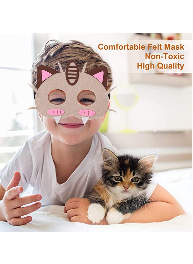 Anime kemon birthday party supplies, 12pcs pika theme blanket mask, suitable for children's role playing decorations and Red Blue Black Green Pink 6.7x5.5x0.2 - Image 2