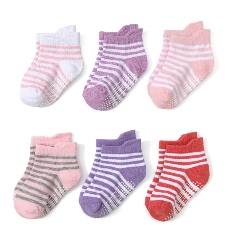 children's non-slip dispensing floor socks children's socks wholesale multi-size KB138 spot wholesale KB138 women's stripes 1-3 years old - Image 1