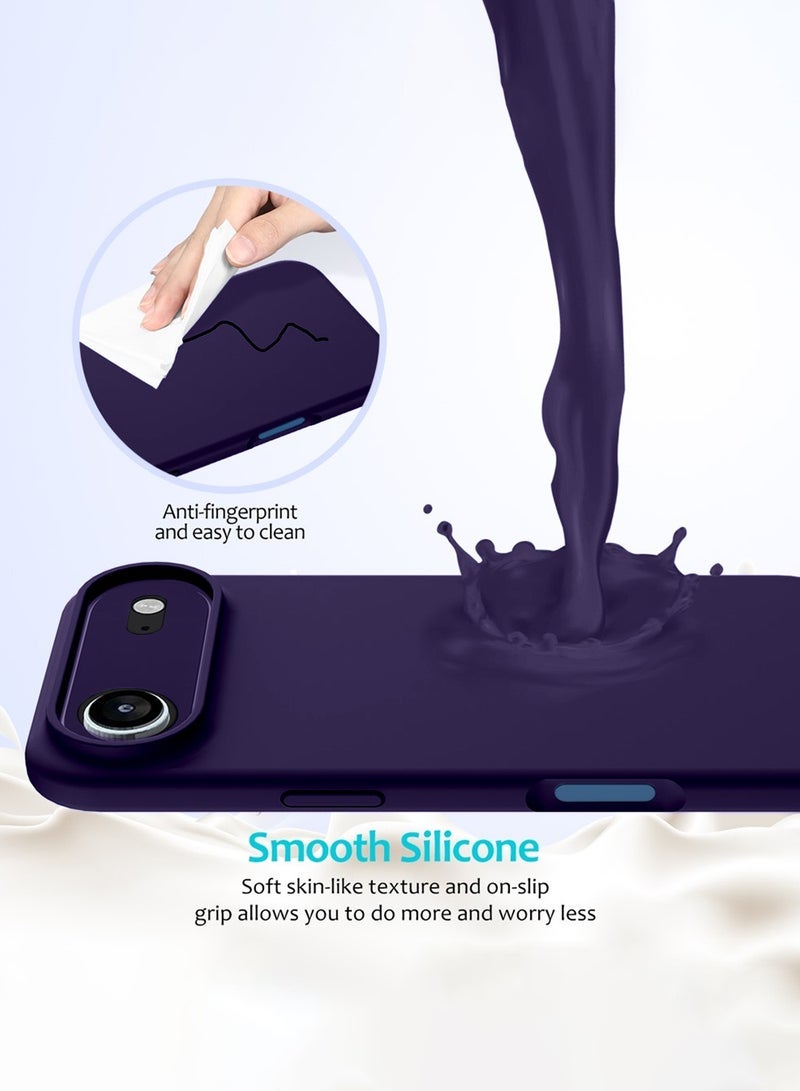 ELTRAZONE "Apple iPhone 17 Air 5G (2025) Soft Liquid Silicone Case Cover – Slim Fit, Shockproof, Anti-Scratch & Anti-Fingerprint Protective Back Case with Microfiber Lining – Eggplant Purple (MCRPSN)" - Image 3