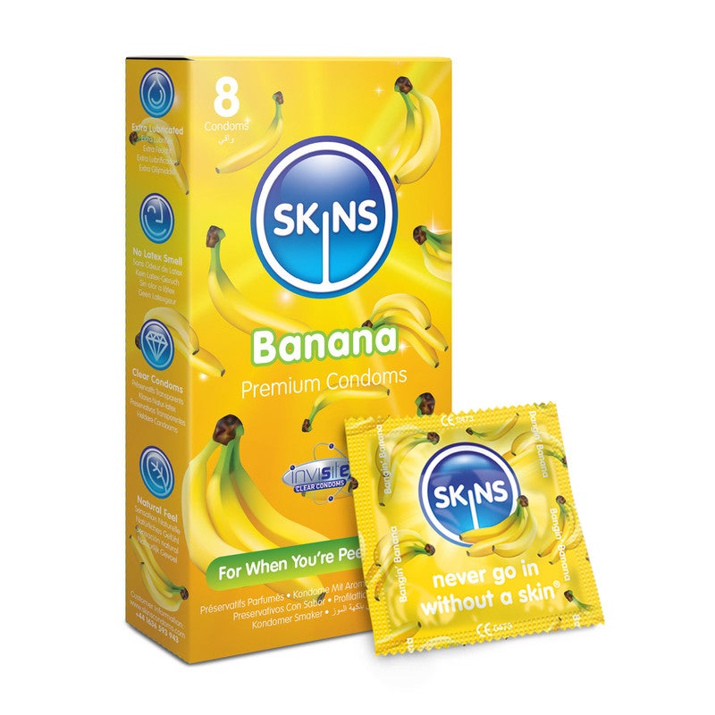 سكينز واقي ذكري سكينز بنكهة الموز 8 قطع - Image 2