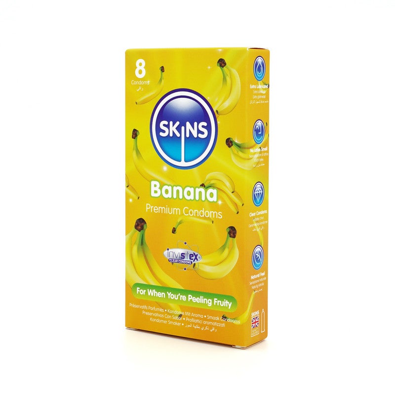 سكينز واقي ذكري سكينز بنكهة الموز 8 قطع - Image 3